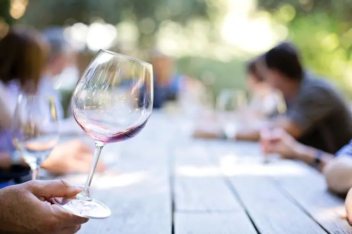Illustrative photo of wine being tasted, not of Talisman Wines Tasting Room