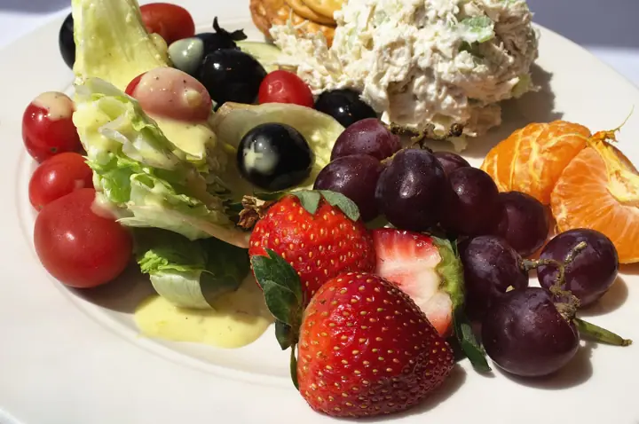 Illustrative photo of a restaurant dish, not of Pangloss Cellars Tasting & Kitchen