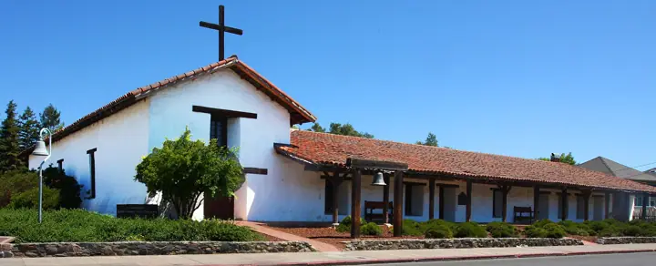 Mission San Francisco Solano on a sunny day in Sonoma